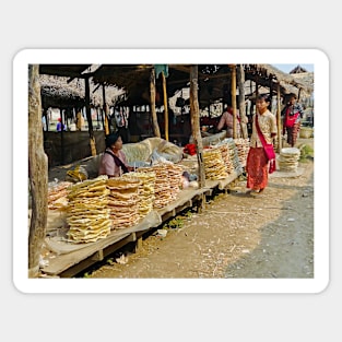 Mine Thauk Market Inle Lake. Sticker